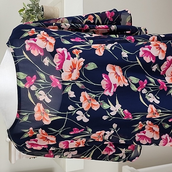 Lauren Ralph Lauren Navy Blue Floral Dress - Picture 3 of 13